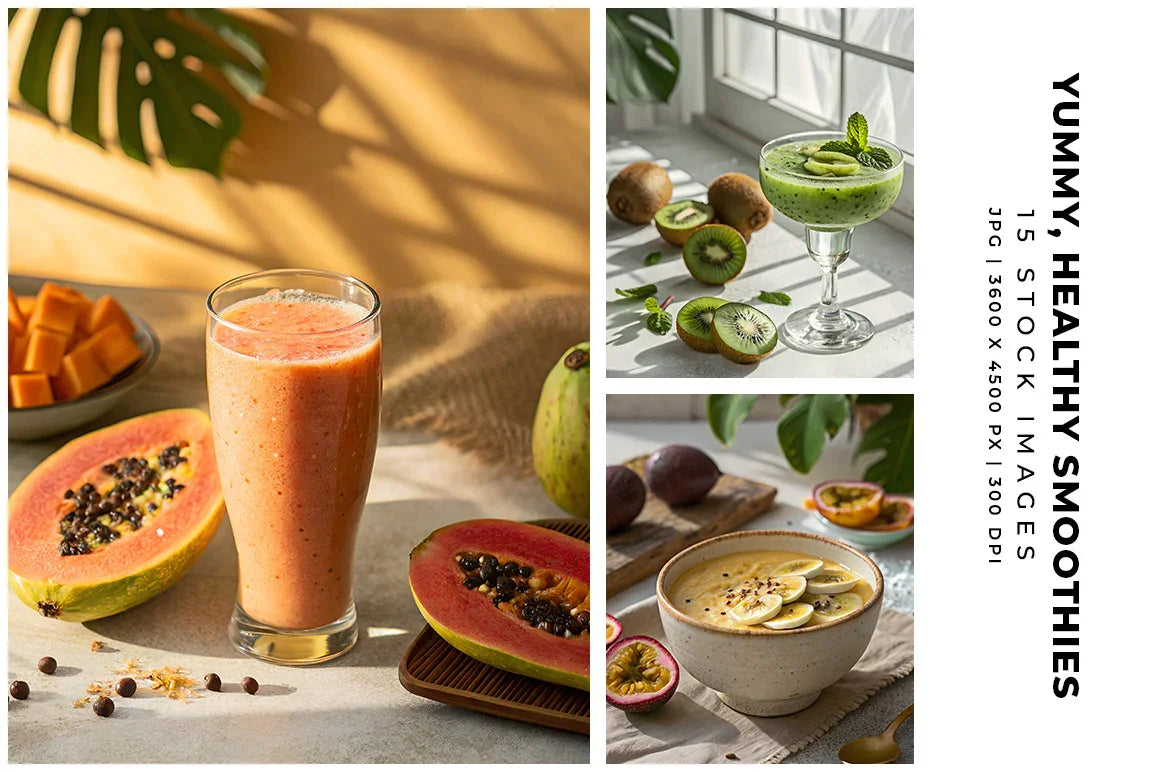 Yummy Healthy Smoothies - Stock Images - CraftNest - Digital Crafting and Art