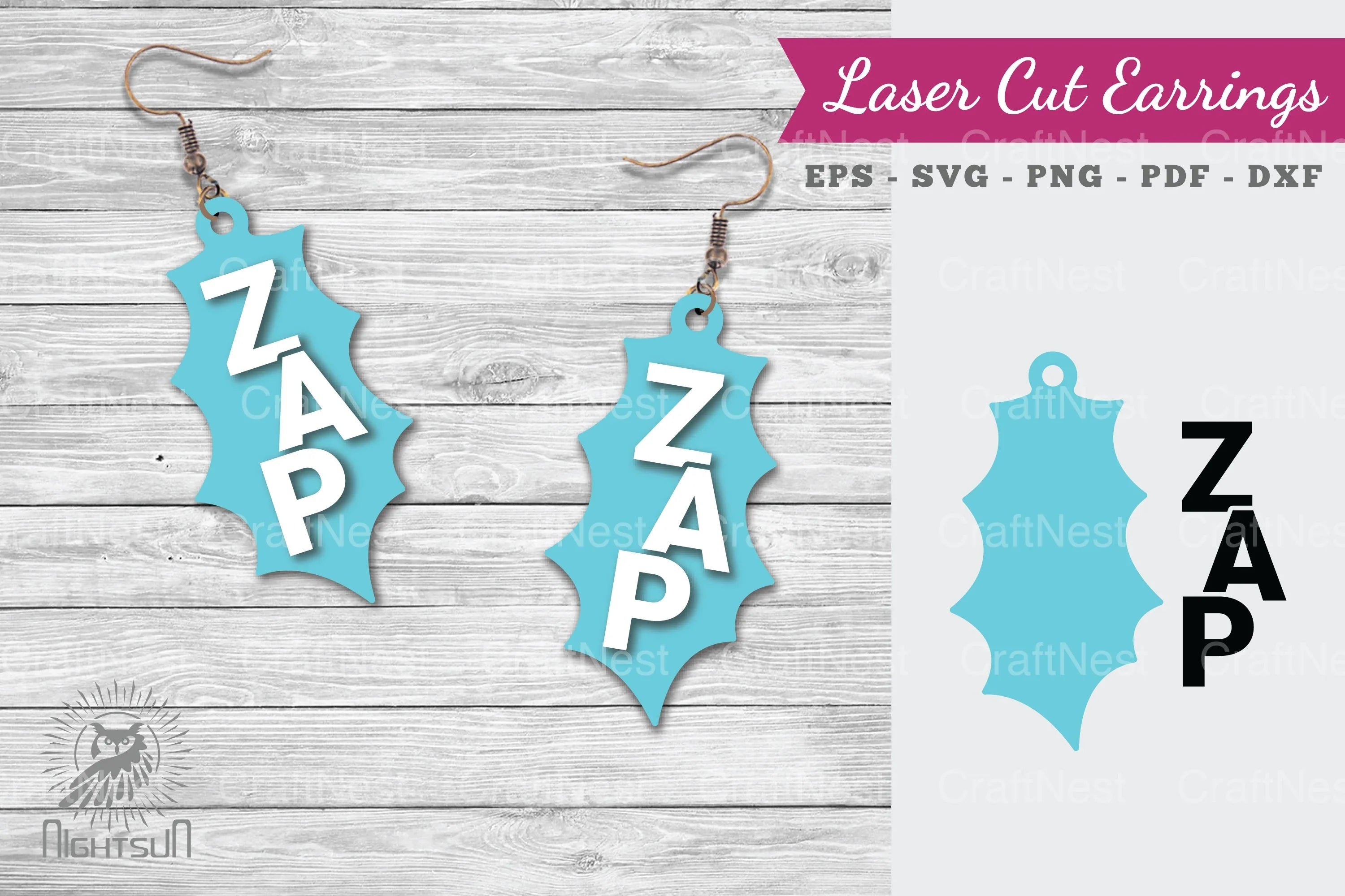 Zap Laser Cut Earrings SVG Bundle - CraftNest - Digital Crafting and Art