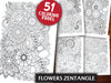 Flowers Zentangle Coloring Book