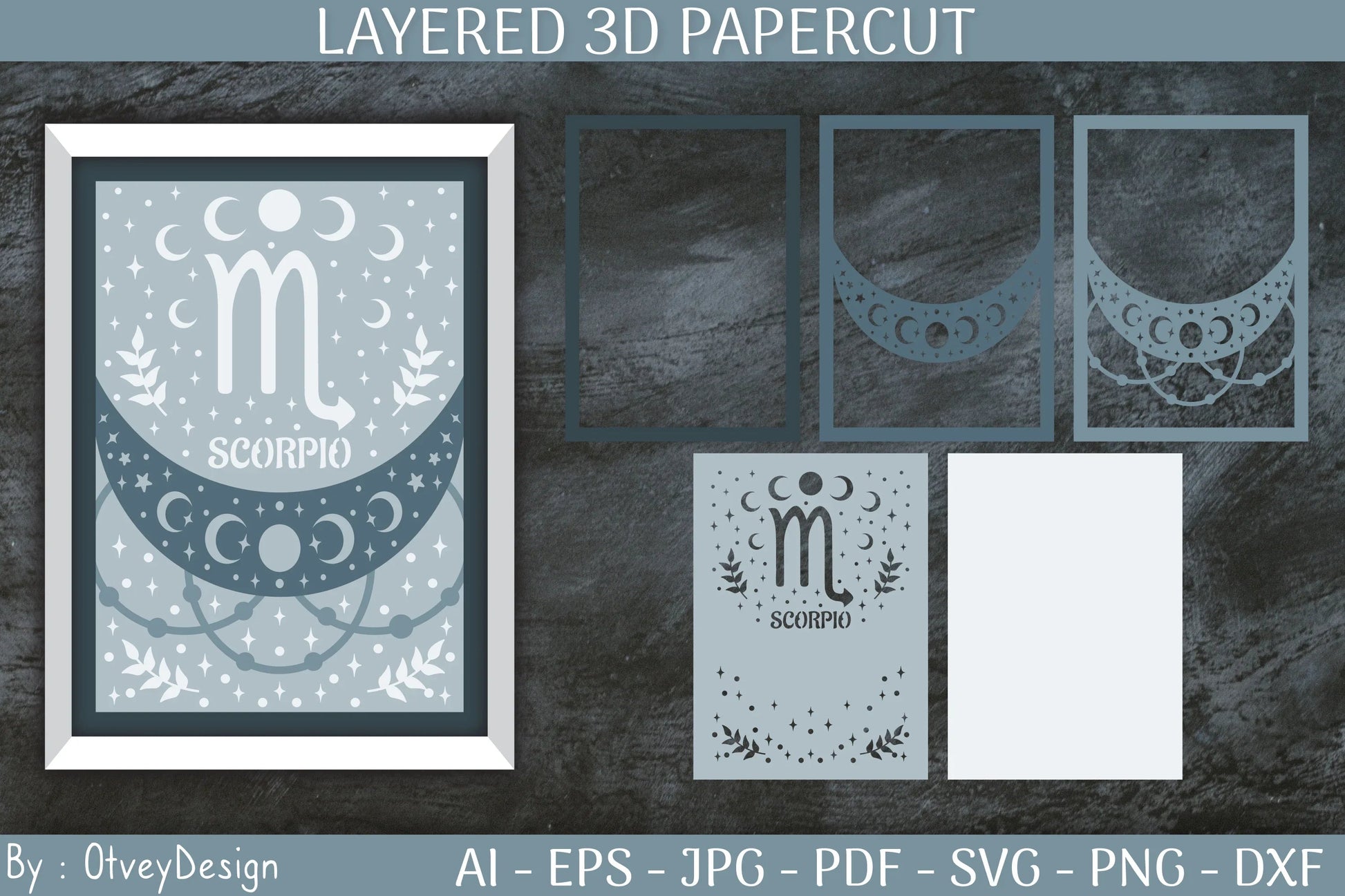 Zodiac Signs Celestial 3D Layered Papercut SVG Bundle - CraftNest - Digital Crafting and Art
