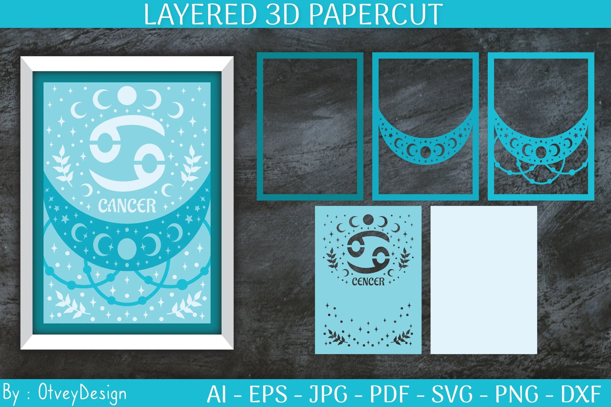 Zodiac Signs Celestial 3D Layered Papercut SVG Bundle - CraftNest - Digital Crafting and Art
