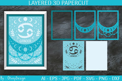Zodiac Signs Celestial 3D Layered Papercut SVG Bundle - CraftNest - Digital Crafting and Art