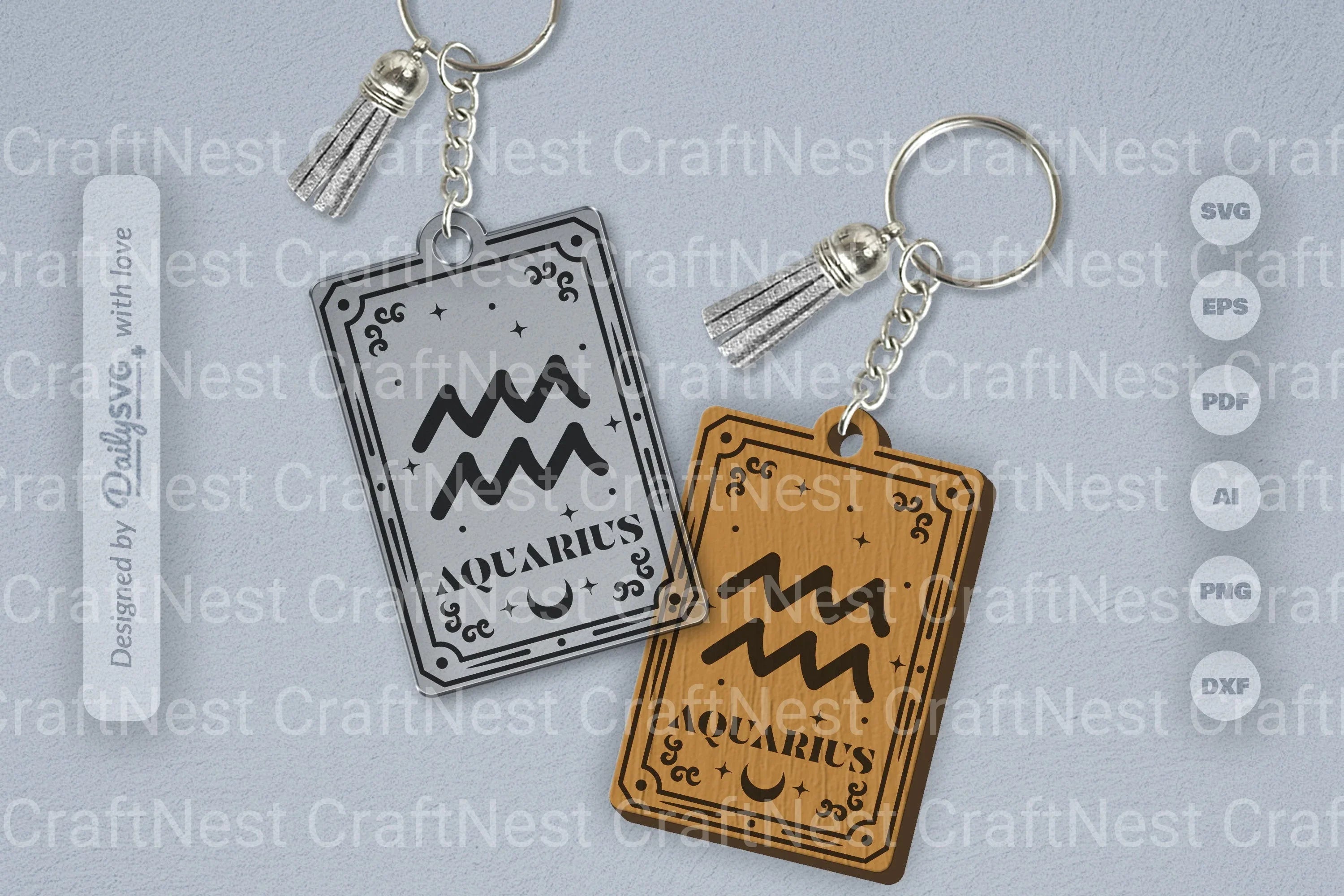 Aquarius Zodiac SVG Card SVG Bundle