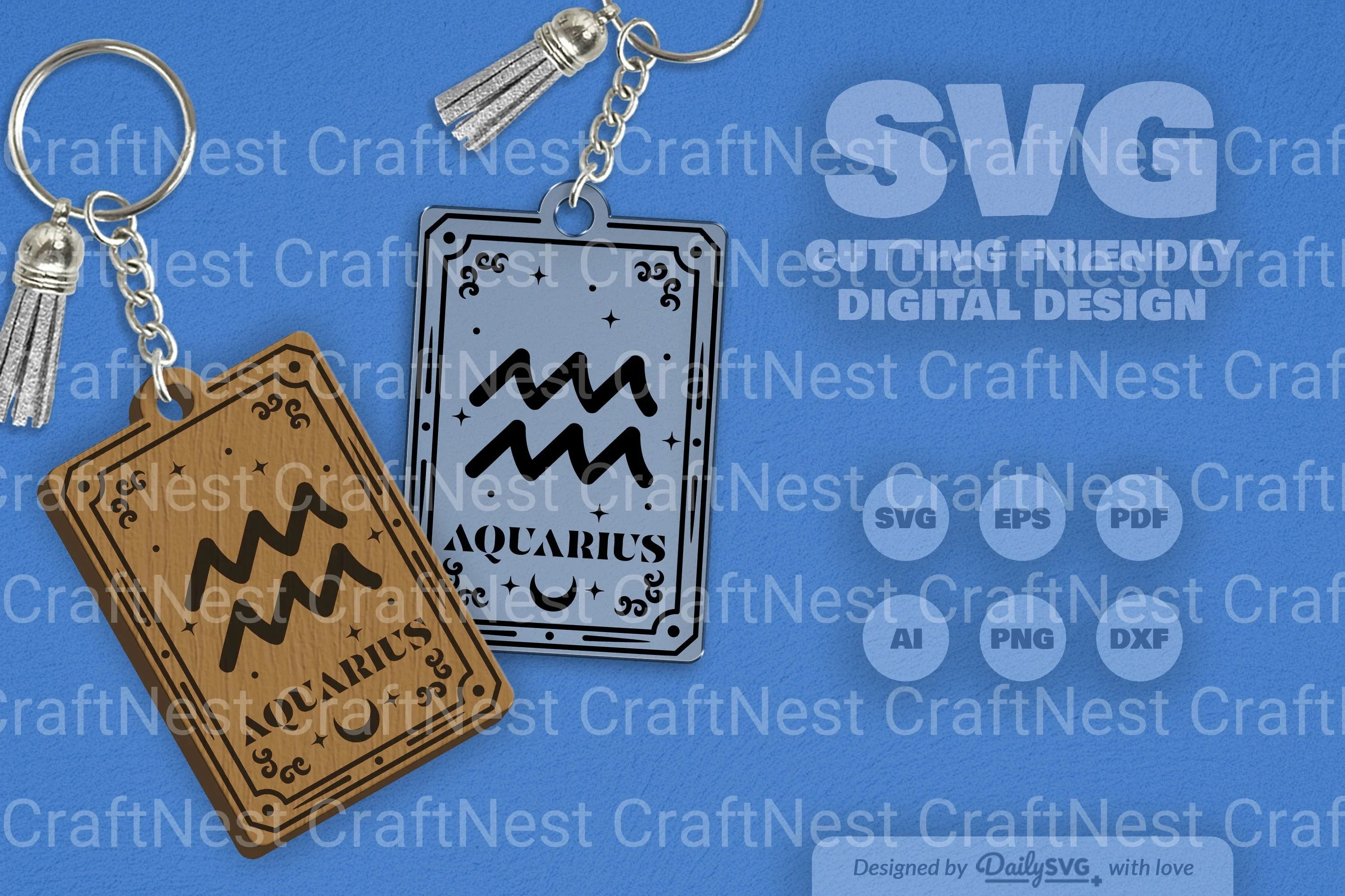 Aquarius Zodiac SVG Card SVG Bundle