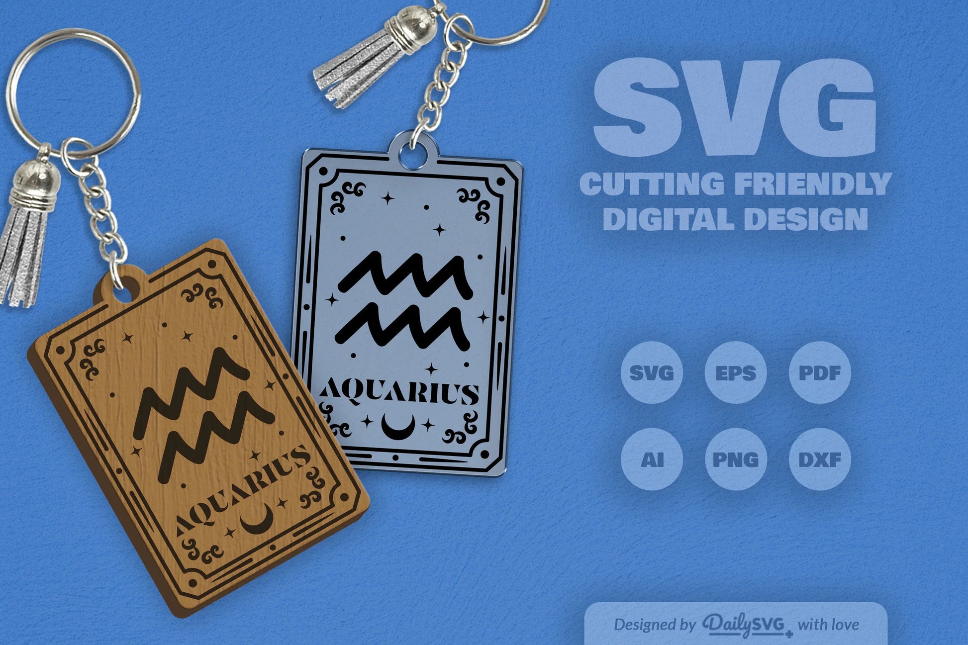 Aquarius Zodiac SVG Card SVG Bundle - CraftNest - Digital Crafting and Art