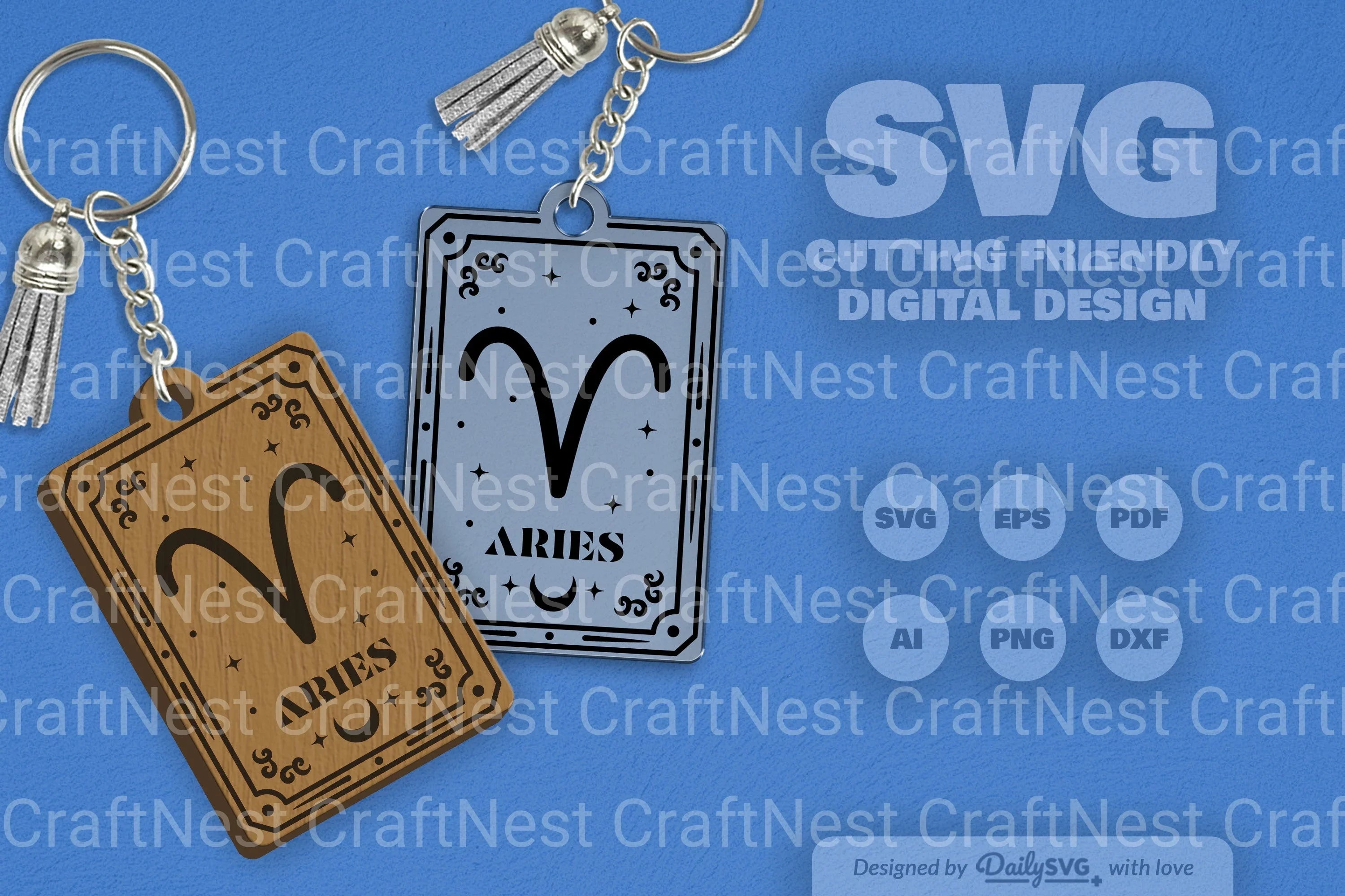 Zodiac Card Aries SVG Bundle