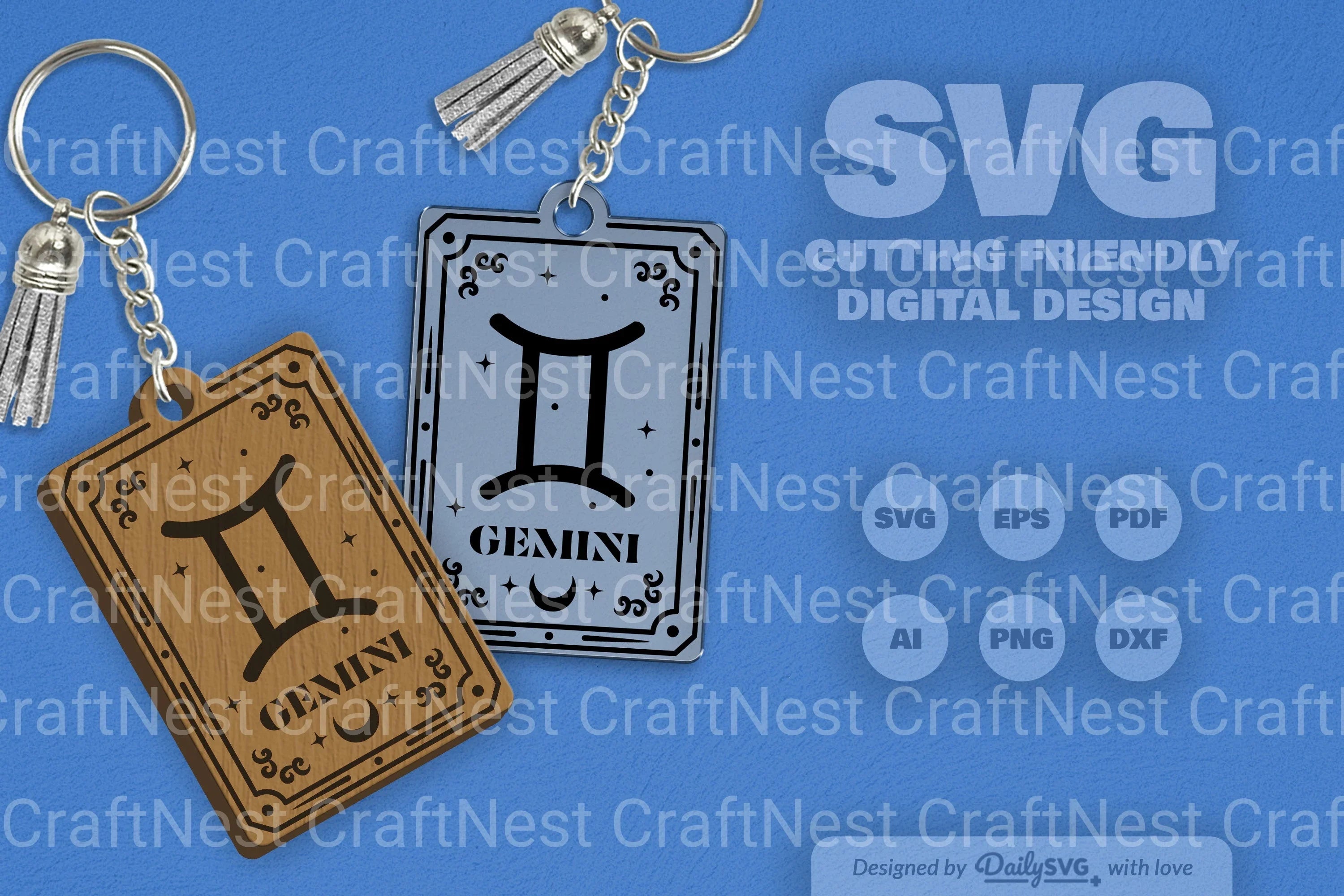 Gemini Zodiac SVG Card SVG Bundle