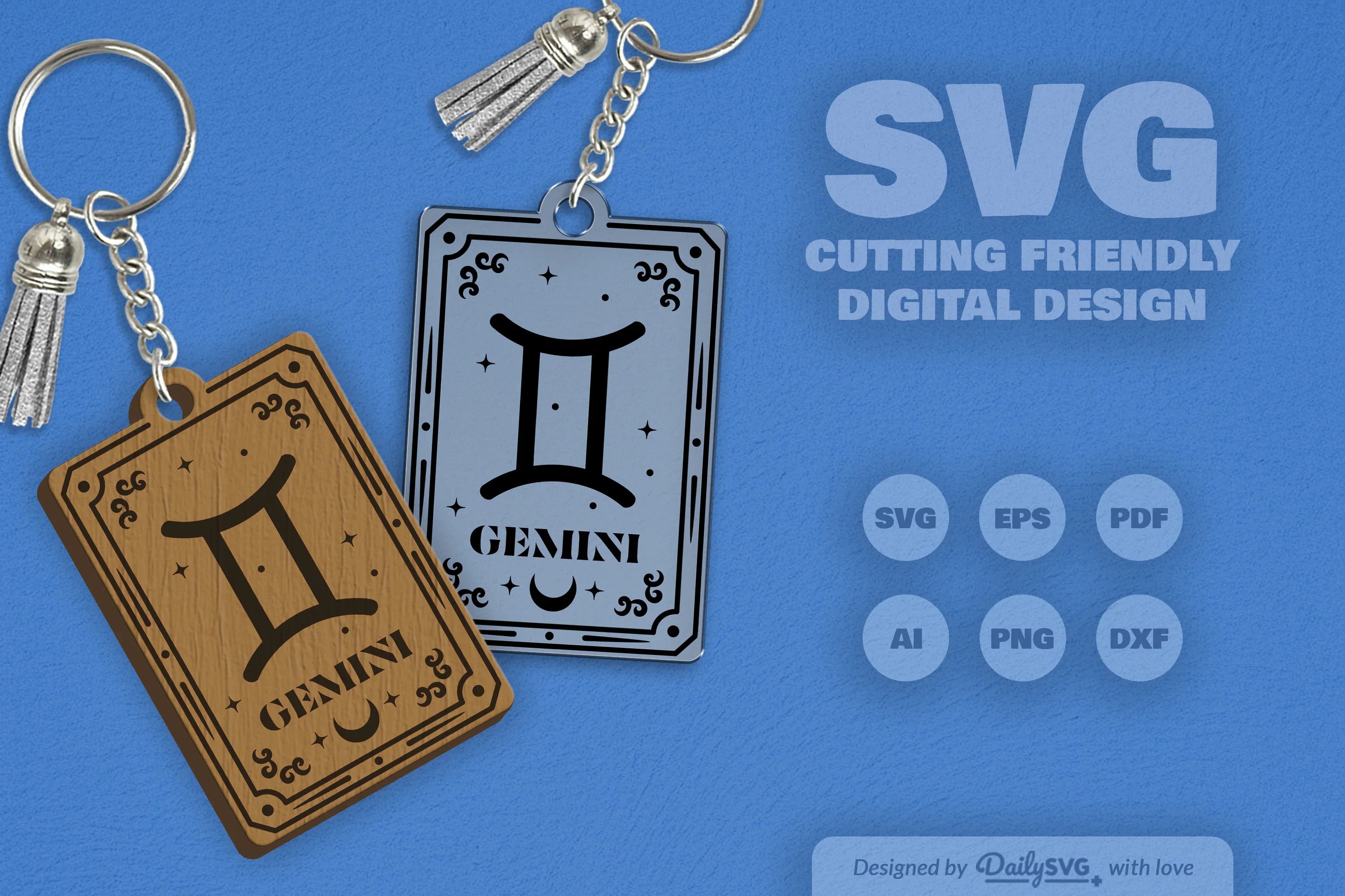 Gemini Zodiac SVG Card SVG Bundle - CraftNest - Digital Crafting and Art