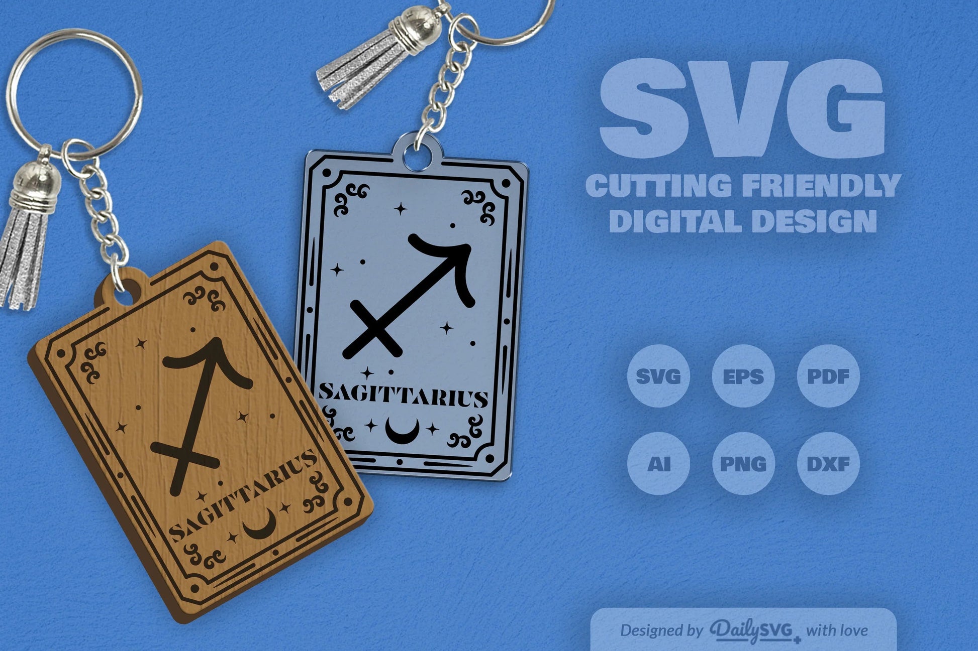 Zodiac SVG Bundle: Sagittarius Card Designs - CraftNest - Digital Crafting and Art