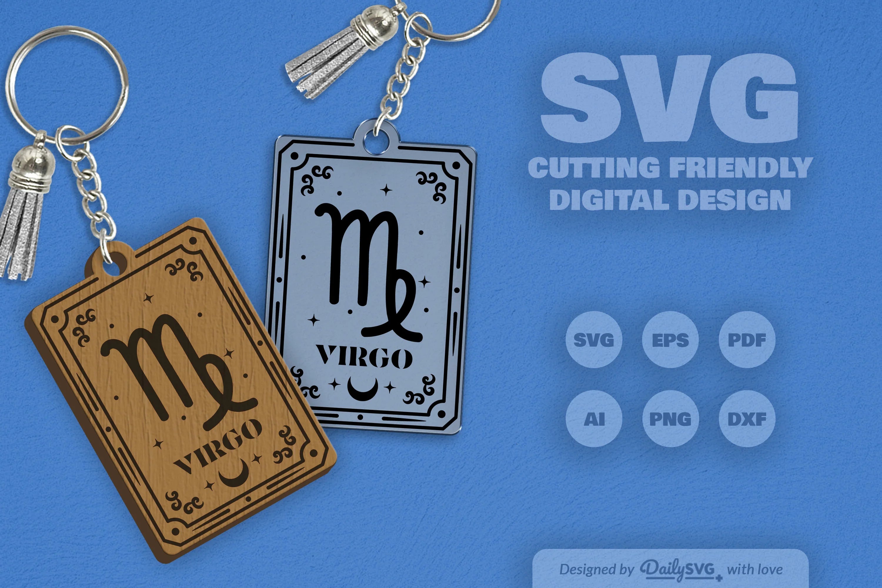 Virgo Zodiac SVG Card SVG Bundle - CraftNest - Digital Crafting and Art