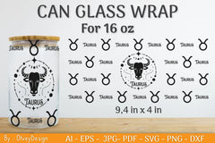 Zodiac Beer Can Glass 16 OZ SVG Bundle - CraftNest - Digital Crafting and Art