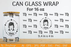 Zodiac Beer Can Glass 16 OZ SVG Bundle - CraftNest - Digital Crafting and Art