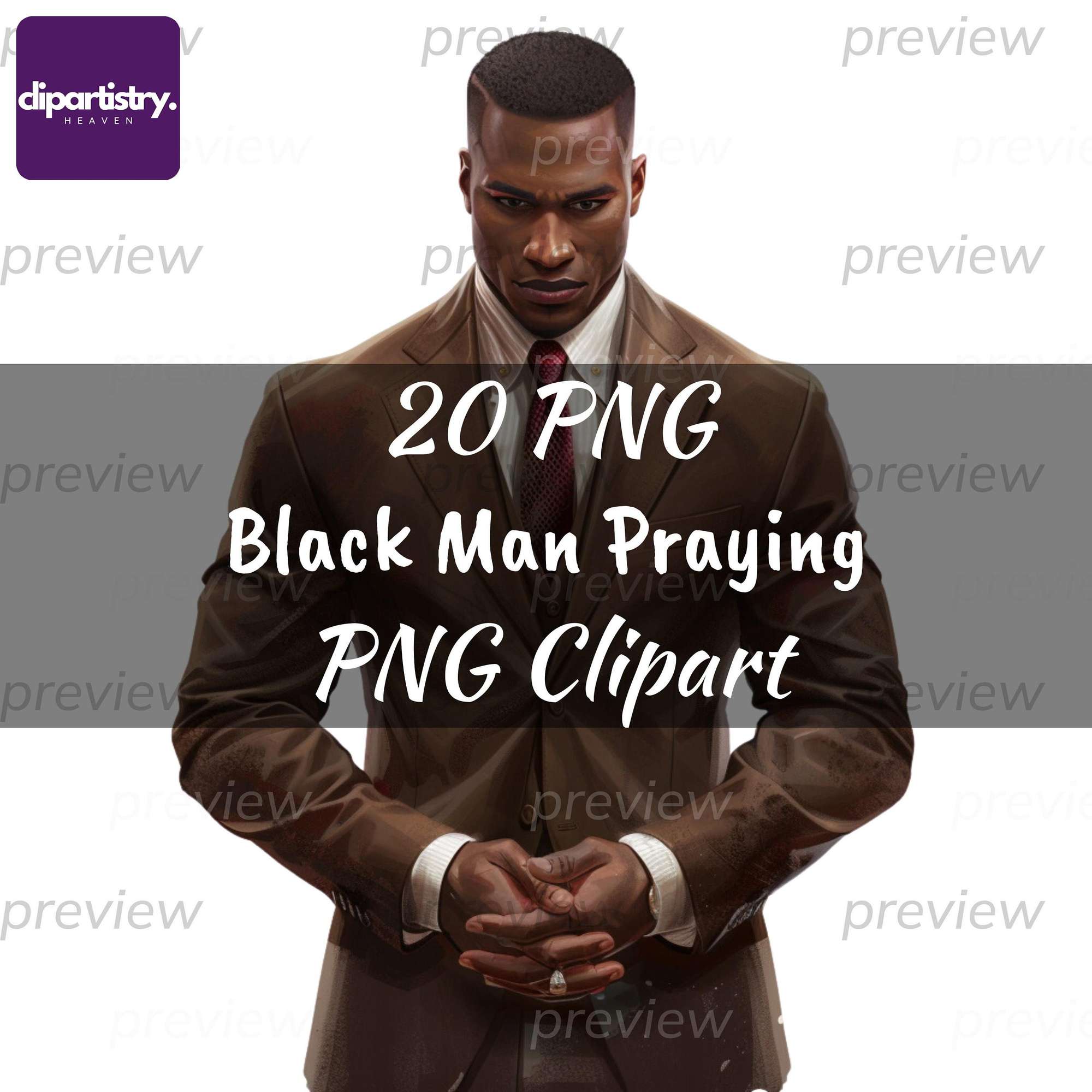 Black Man Praying Christianity Clipart - CraftNest - Digital Crafting and Art