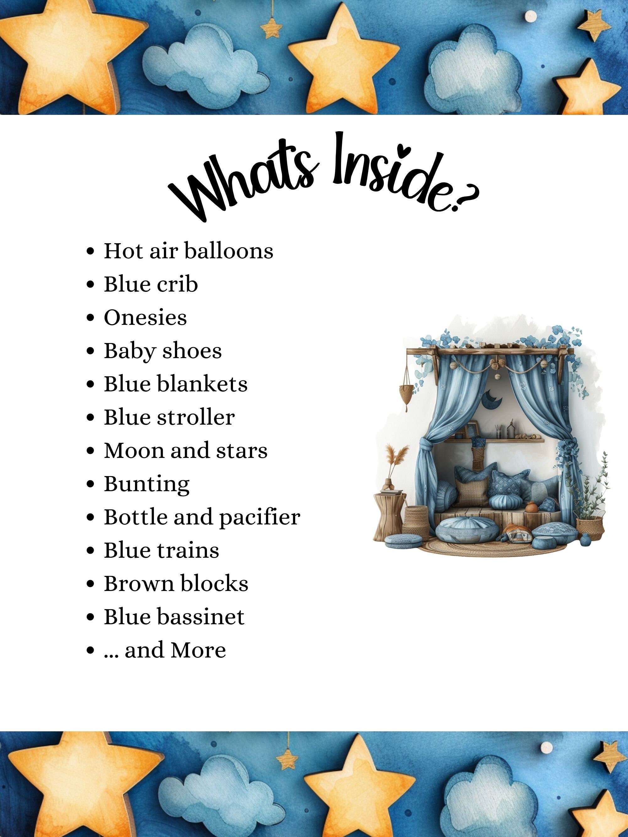 Blue Boy Baby Shower Floral Clipart - CraftNest - Digital Crafting and Art