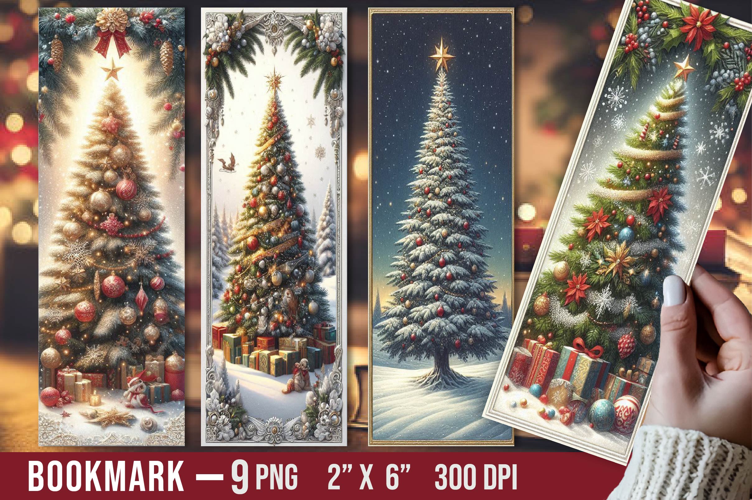Christmas Tree Printable Bookmarks