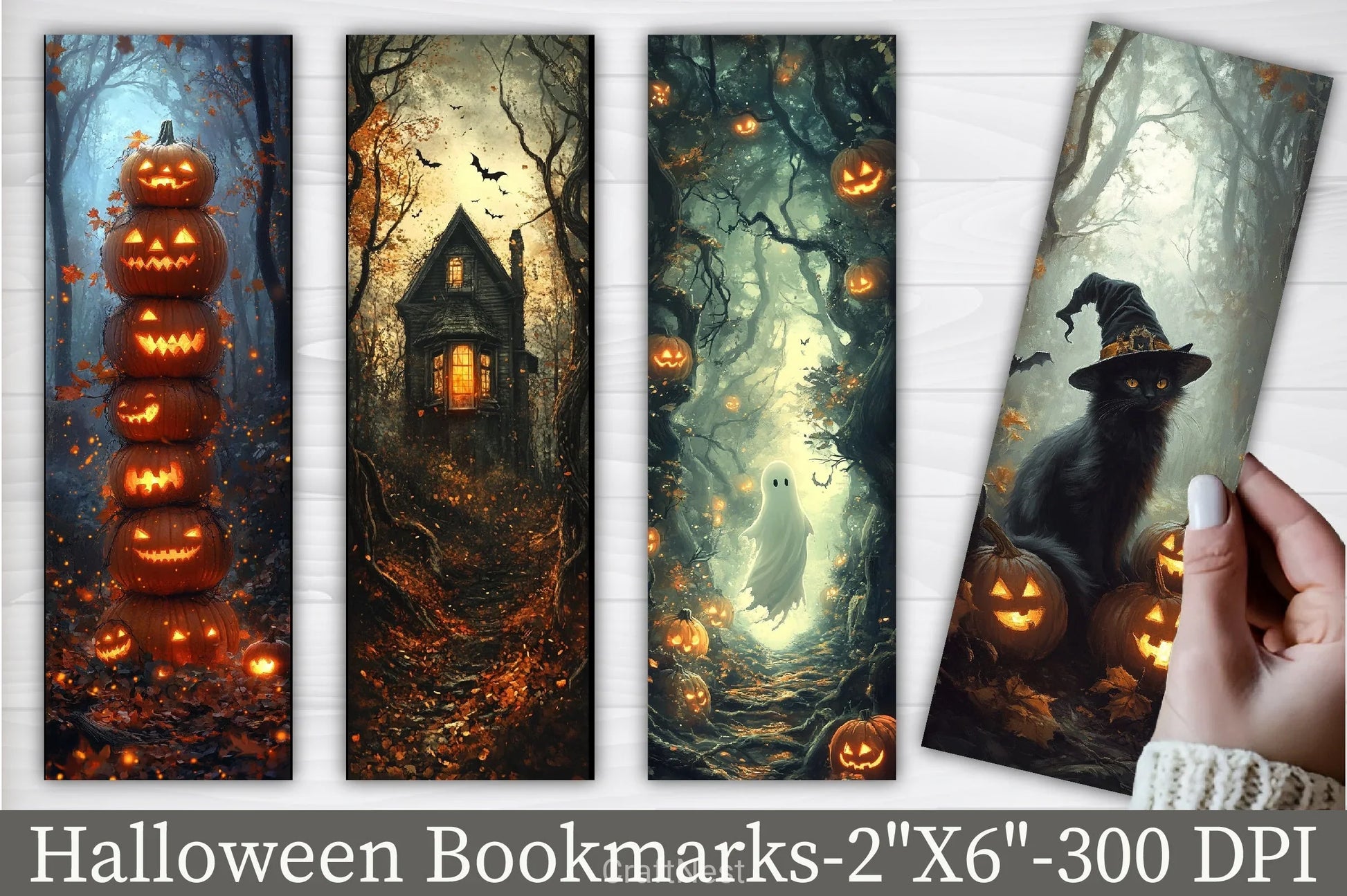 Halloween Bookmarks Junk Journal 2 - CraftNest - Digital Crafting and Art