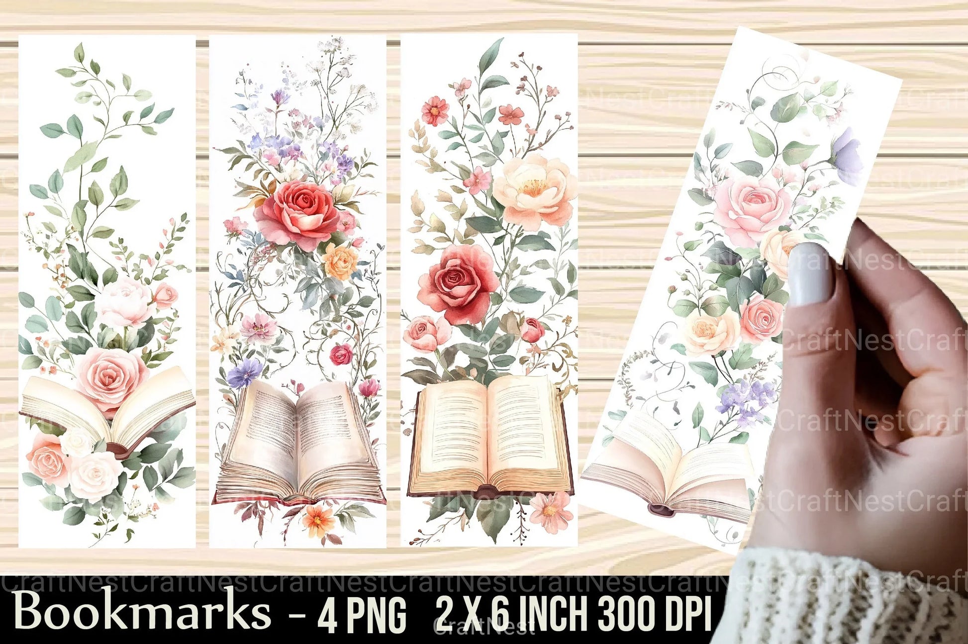 Floral Book Bookmark Junk Journal - CraftNest - Digital Crafting and Art