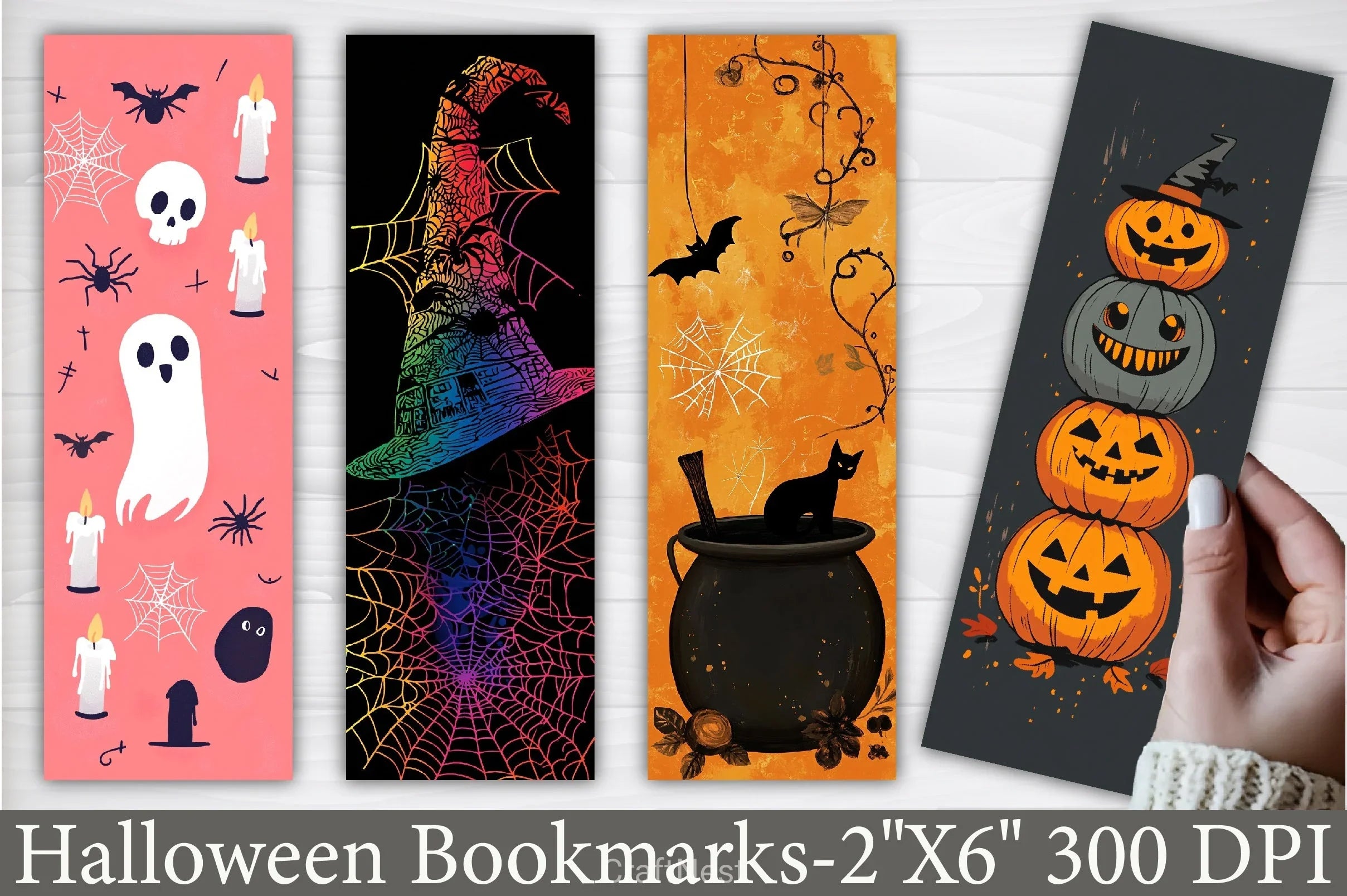 Halloween Bookmark Junk Journal Set - CraftNest - Digital Crafting and Art