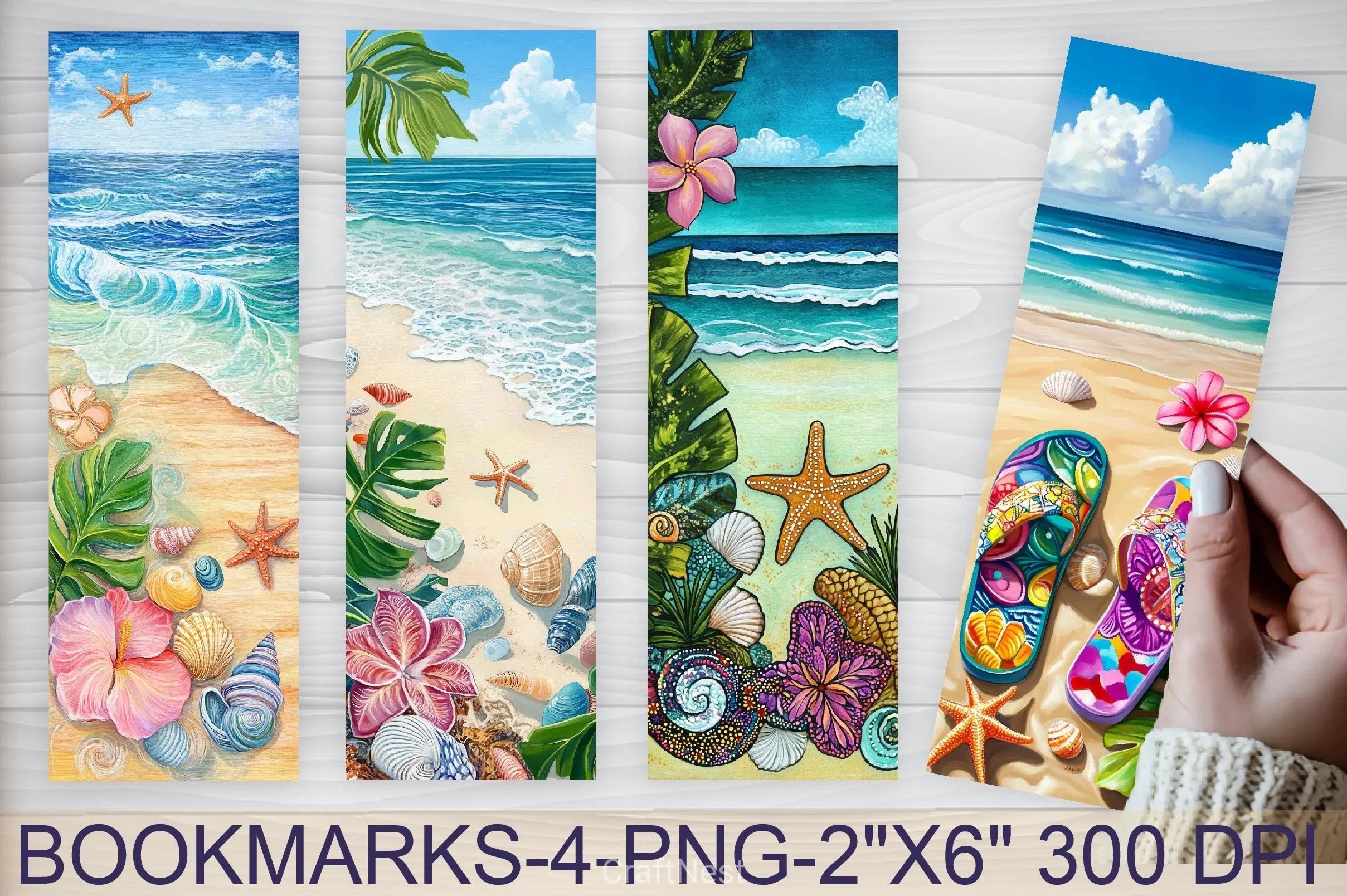 Sea Tropical Beach Bookmark Journal - CraftNest - Digital Crafting and Art