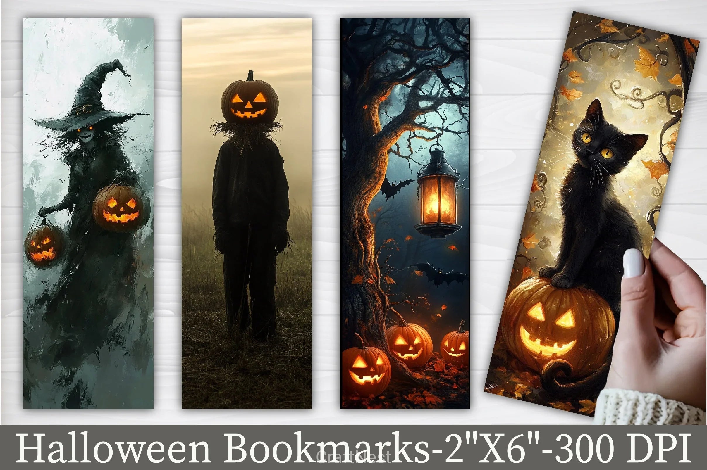 Vintage Spooky Halloween Bookmarks - CraftNest - Digital Crafting and Art