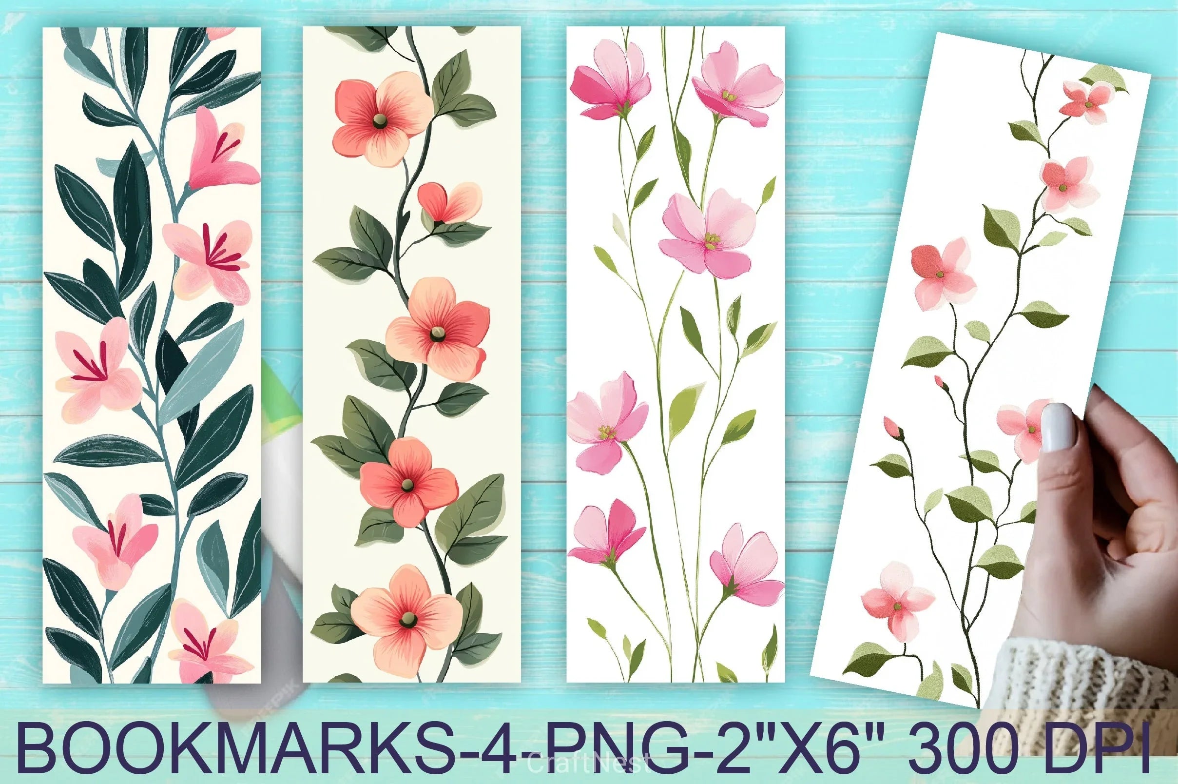 Summer Floral Bookmark Journal - CraftNest - Digital Crafting and Art