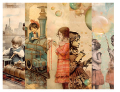Kids With Vintage Toys Junk Journal Pages - CraftNest