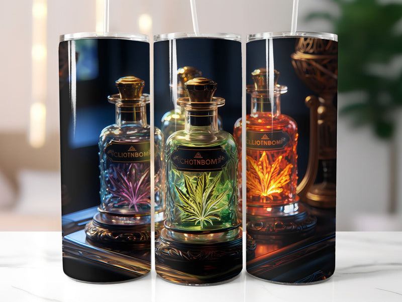 Cannabis Essential Oil Bottles Tumbler Wrap - CraftNest