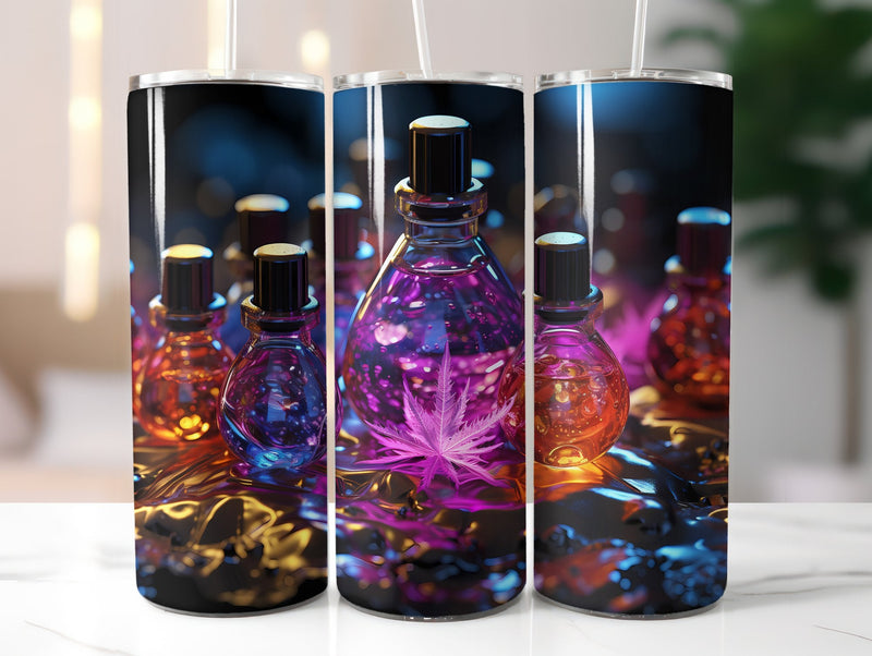 Cannabis Essential Oil Bottles Tumbler Wrap - CraftNest