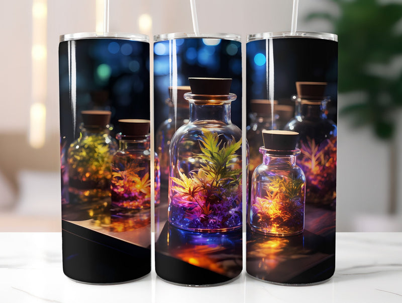Cannabis Essential Oil Bottles Tumbler Wrap - CraftNest