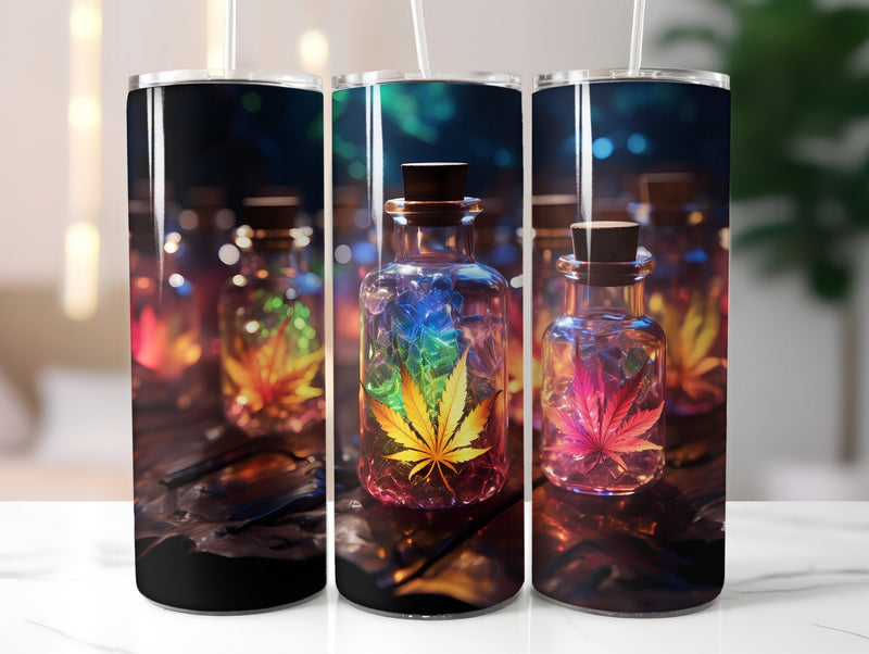 Cannabis Essential Oil Bottles Tumbler Wrap - CraftNest