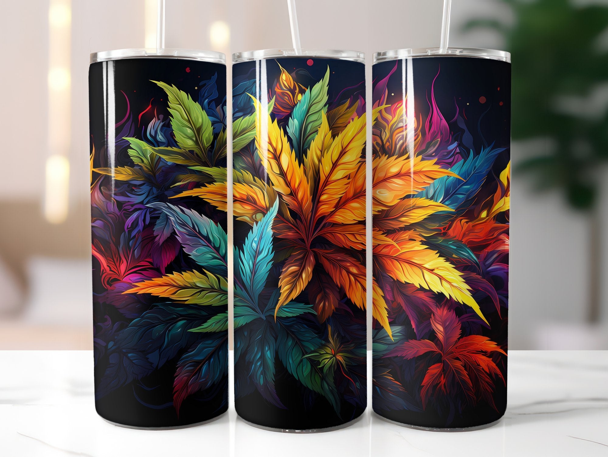 Cannabis Leaves 2 Tumbler Wraps - CraftNest