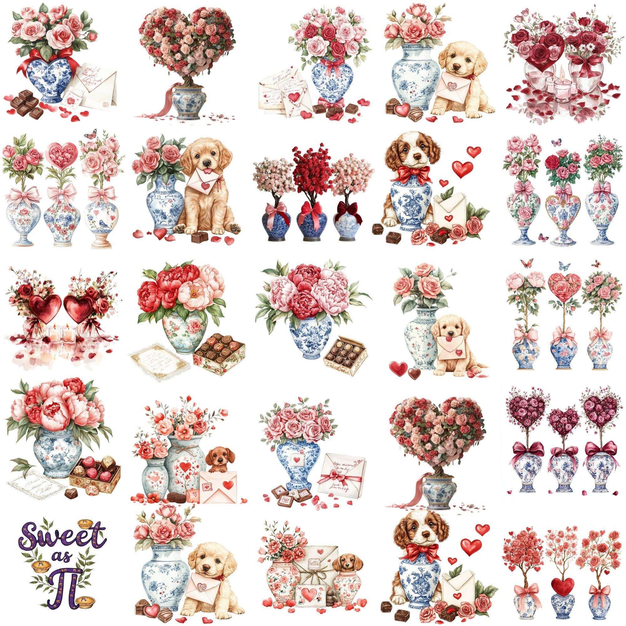 Chinoiserie Valentine Clipart - CraftNest - Digital Crafting and Art