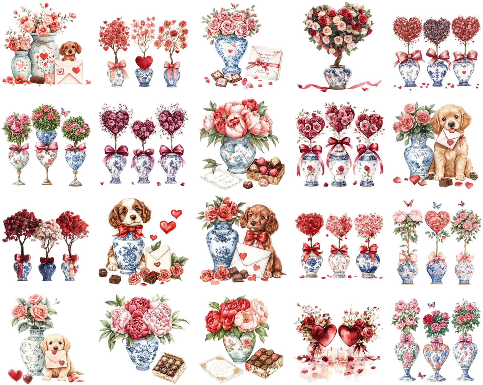 Chinoiserie Valentine Clipart - CraftNest - Digital Crafting and Art