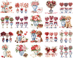 Chinoiserie Valentine Clipart - CraftNest - Digital Crafting and Art