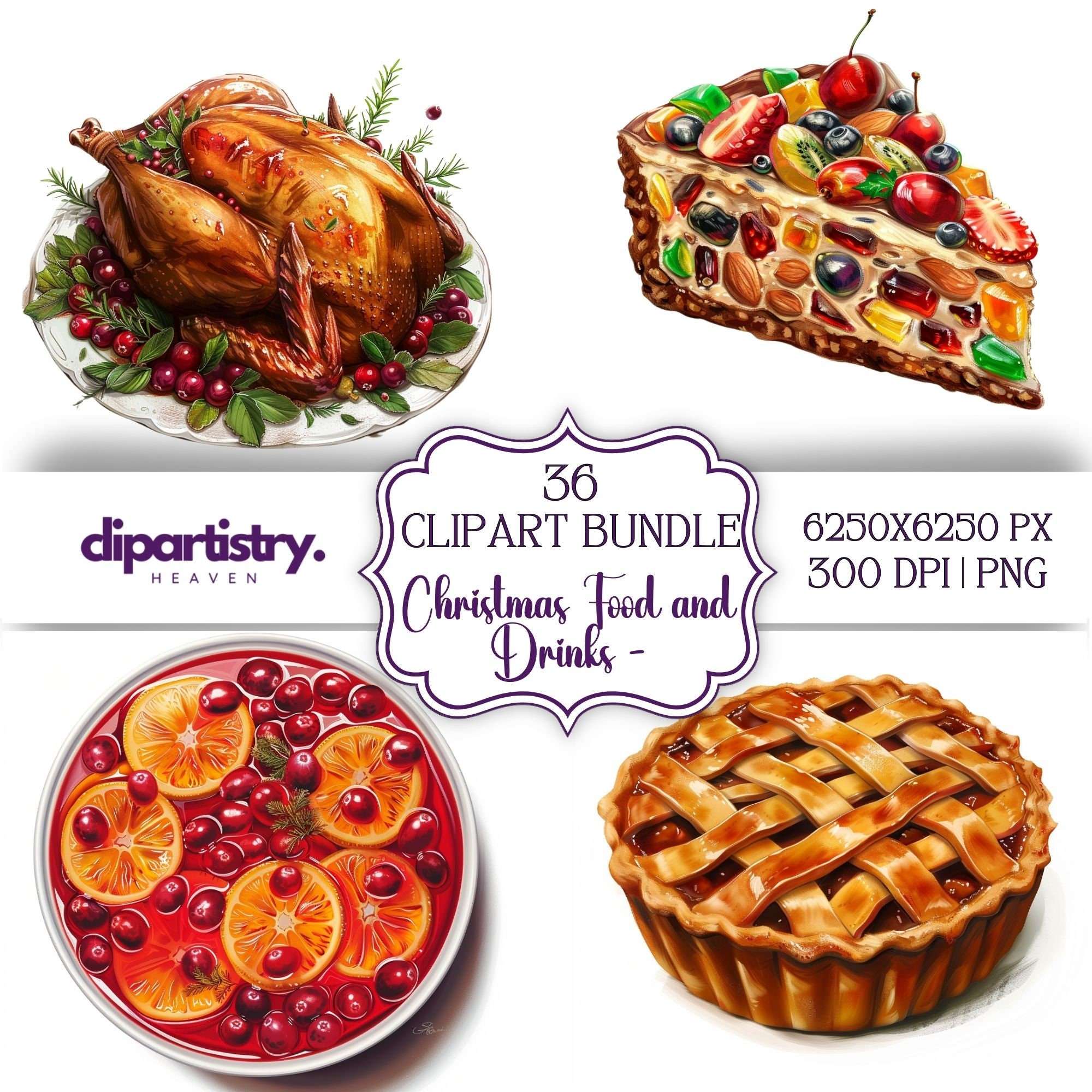 Christmas Food and Drinks Clipart - CraftNest - Digital Crafting and Art