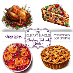 Christmas Food and Drinks Clipart - CraftNest - Digital Crafting and Art