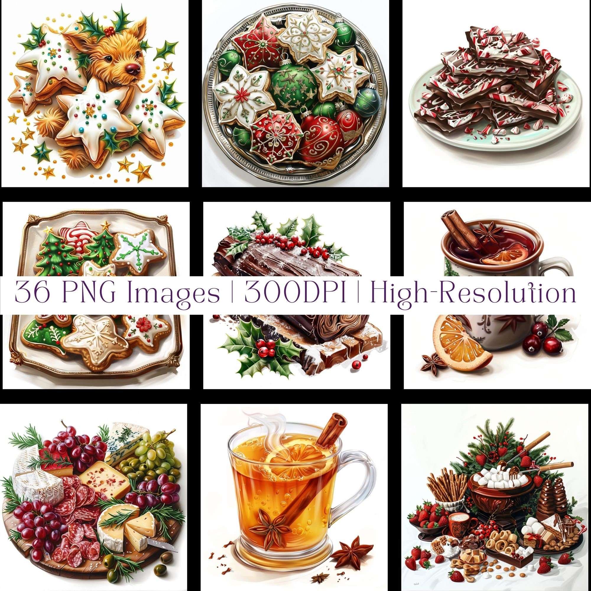 Christmas Food and Drinks Clipart - CraftNest - Digital Crafting and Art