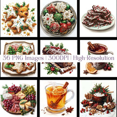 Christmas Food and Drinks Clipart - CraftNest - Digital Crafting and Art