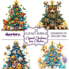 Animal Christmas Trees Christmas Clipart - CraftNest - Digital Crafting and Art