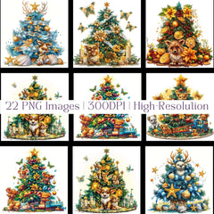 Animal Christmas Trees Christmas Clipart - CraftNest - Digital Crafting and Art