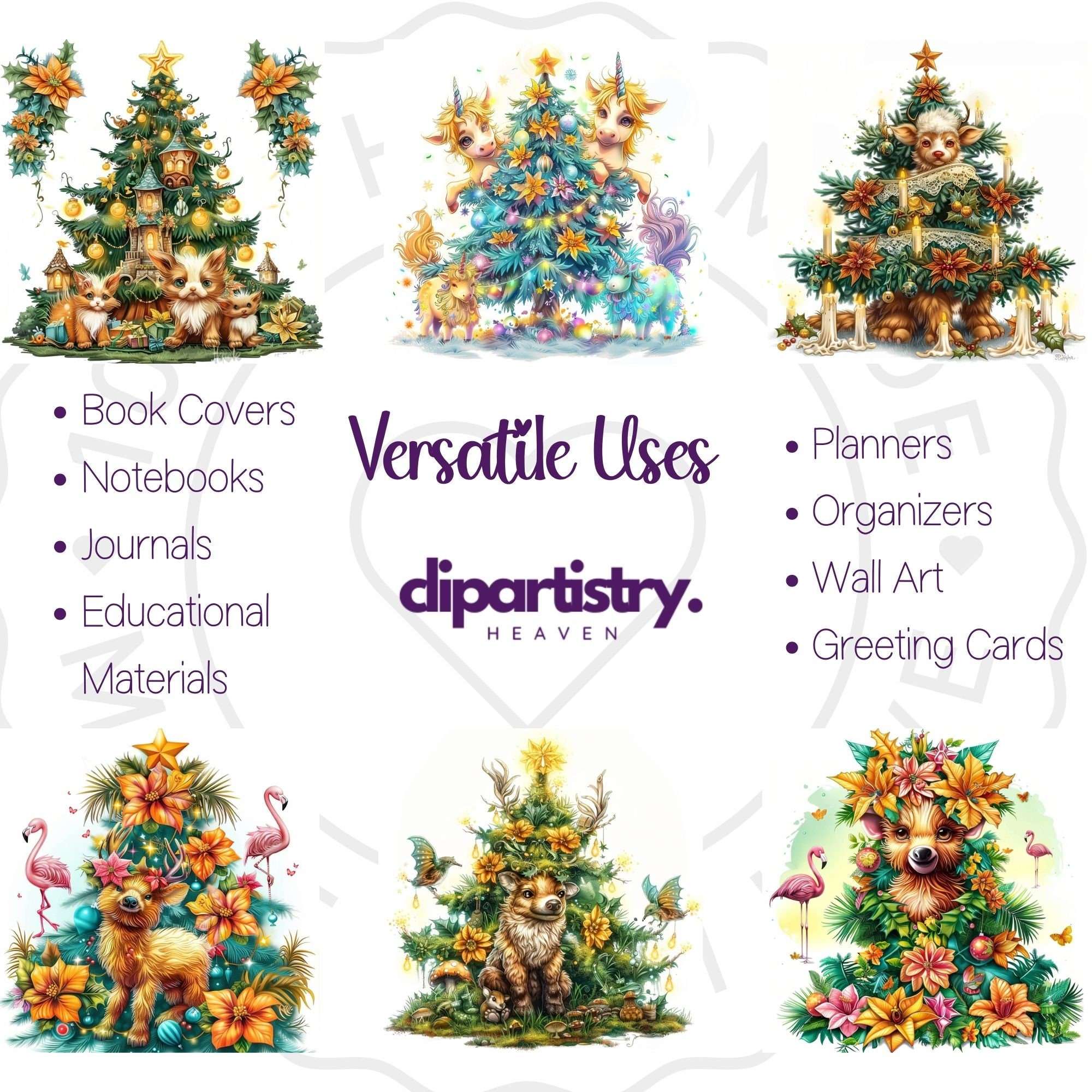 Animal Christmas Trees Christmas Clipart - CraftNest - Digital Crafting and Art