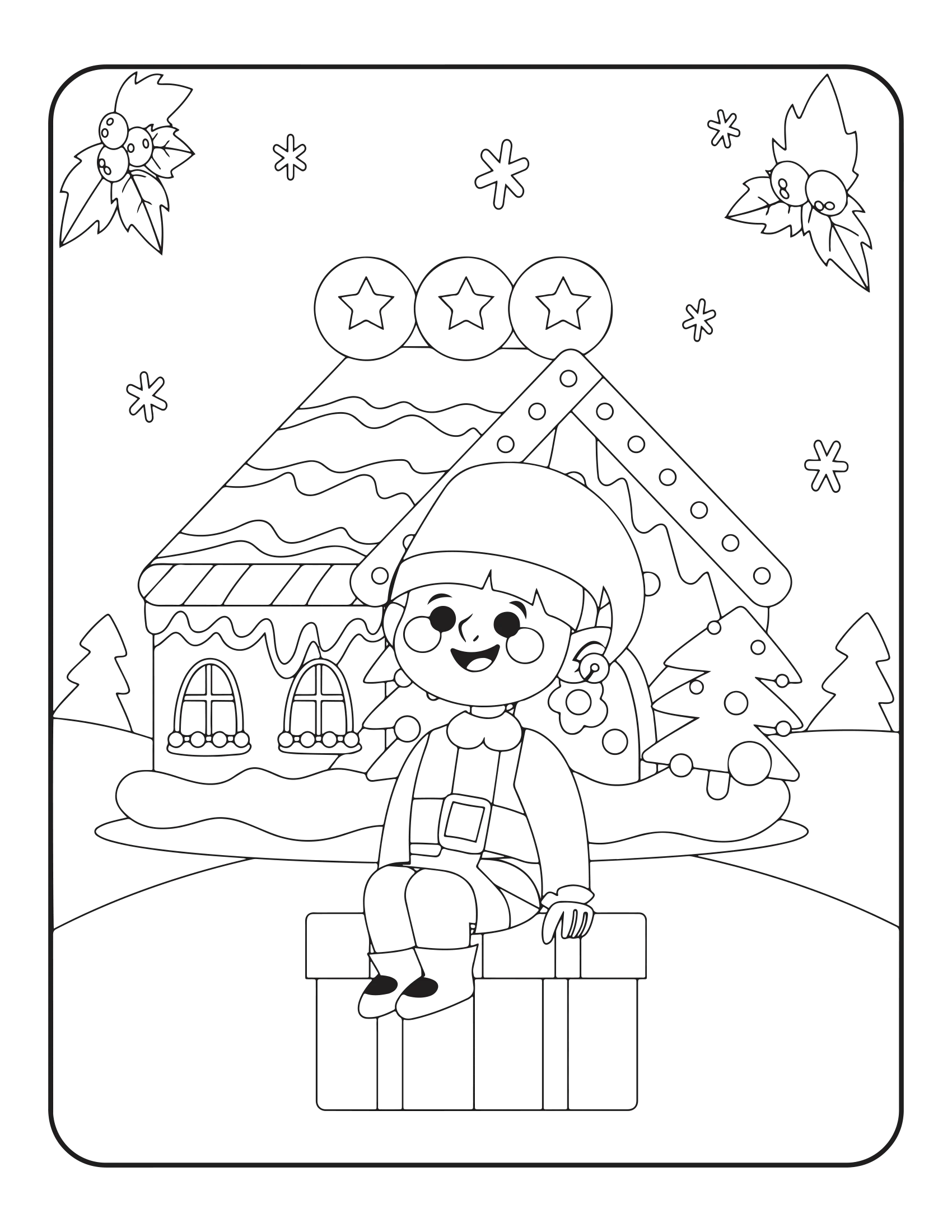 Kids Christmas Coloring Book 100 Pages