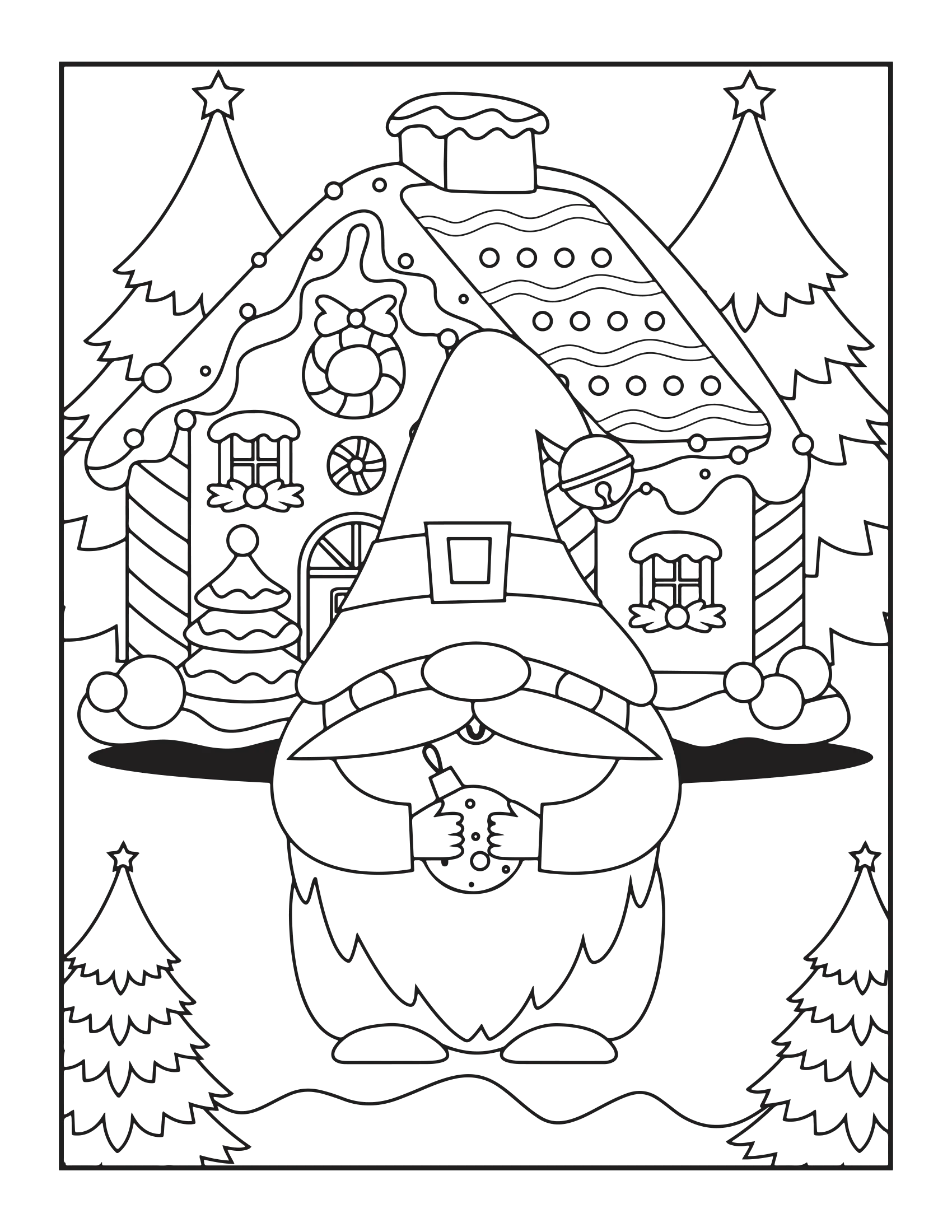 Kids Christmas Gnome Coloring Book