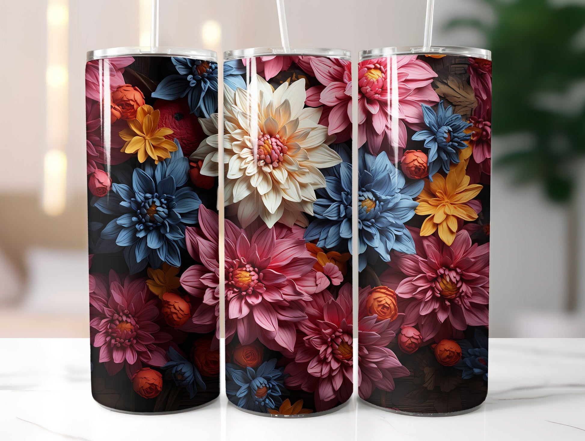 Chrysanthemum Bloom Tumbler Wrap - CraftNest