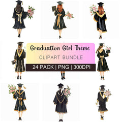 Girl Graduation Students Clipart - CraftNest - Digital Crafting and Art