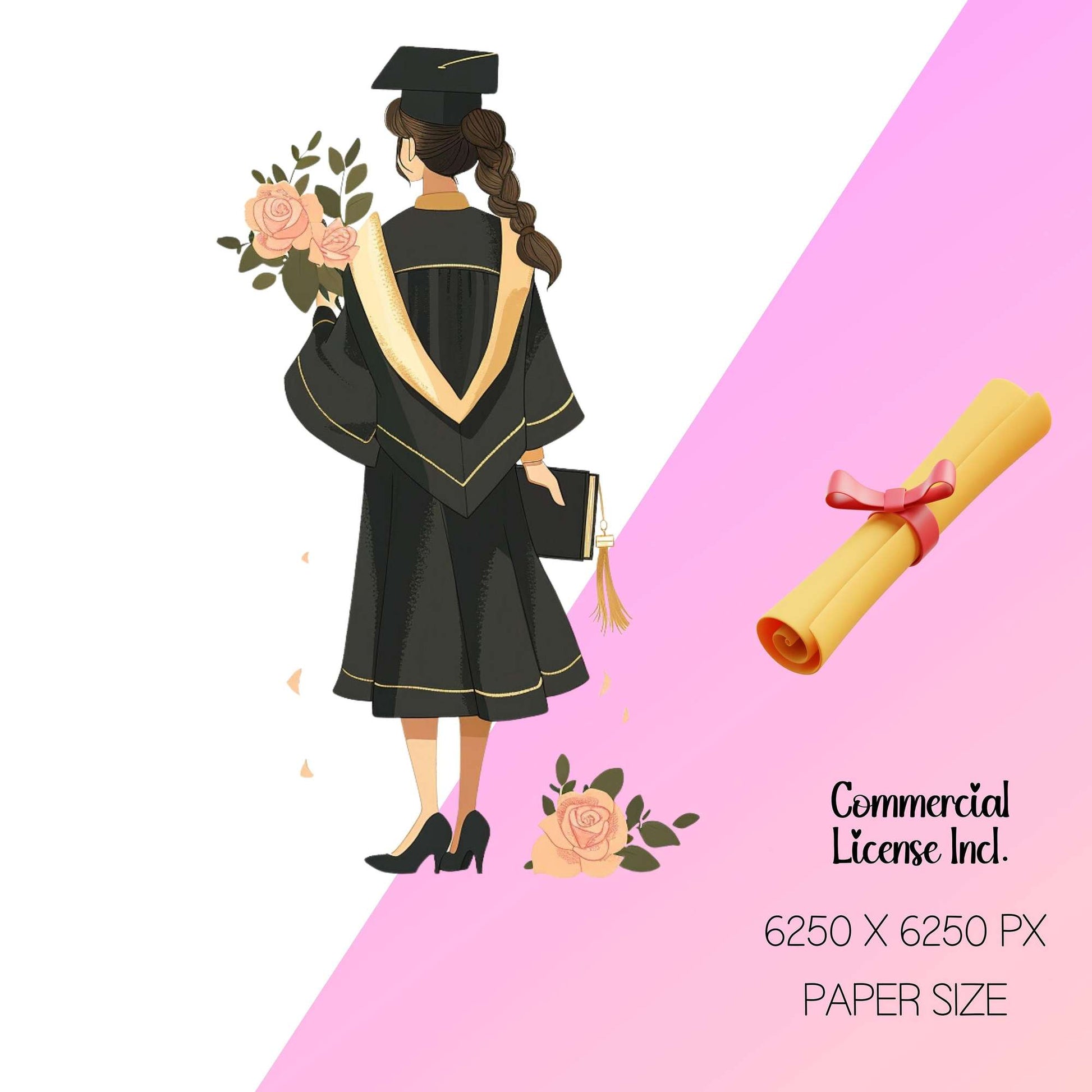 Girl Graduation Students Clipart - CraftNest - Digital Crafting and Art