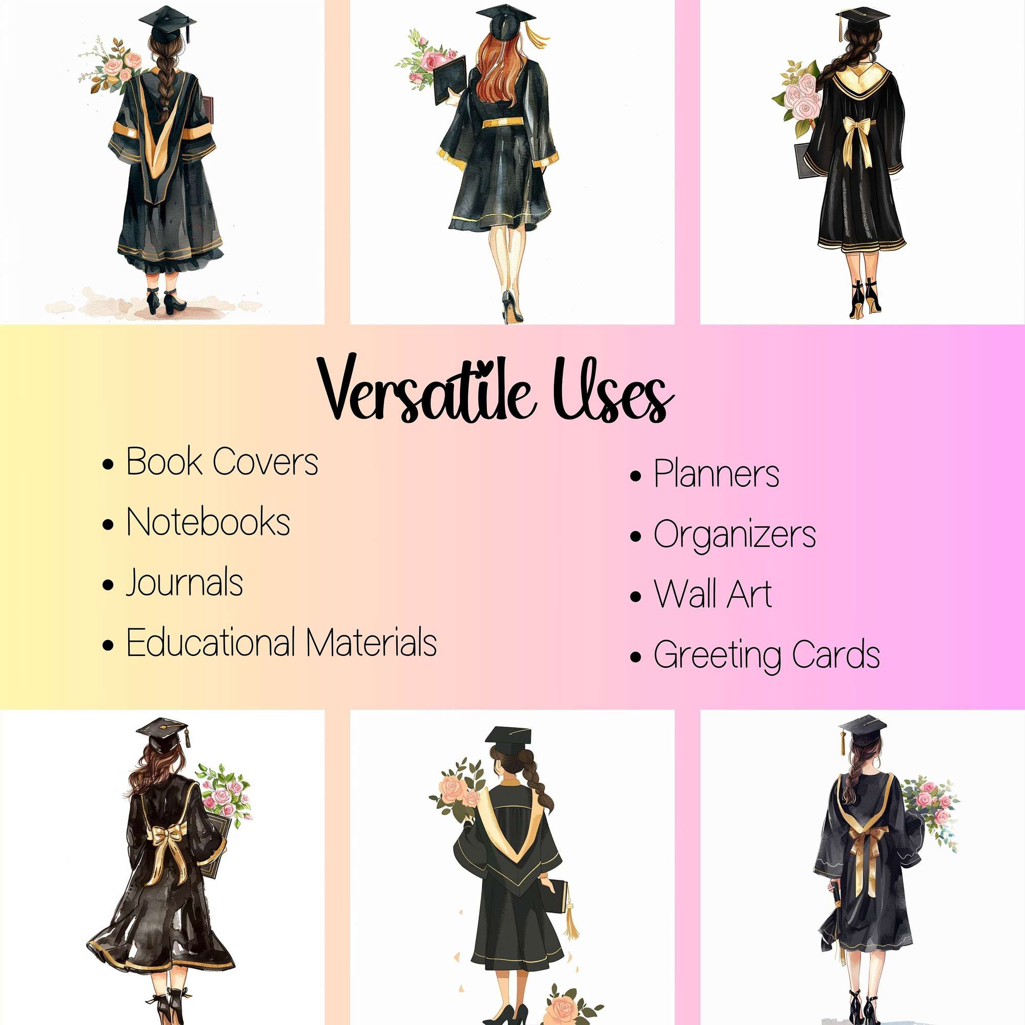 Girl Graduation Students Clipart - CraftNest - Digital Crafting and Art