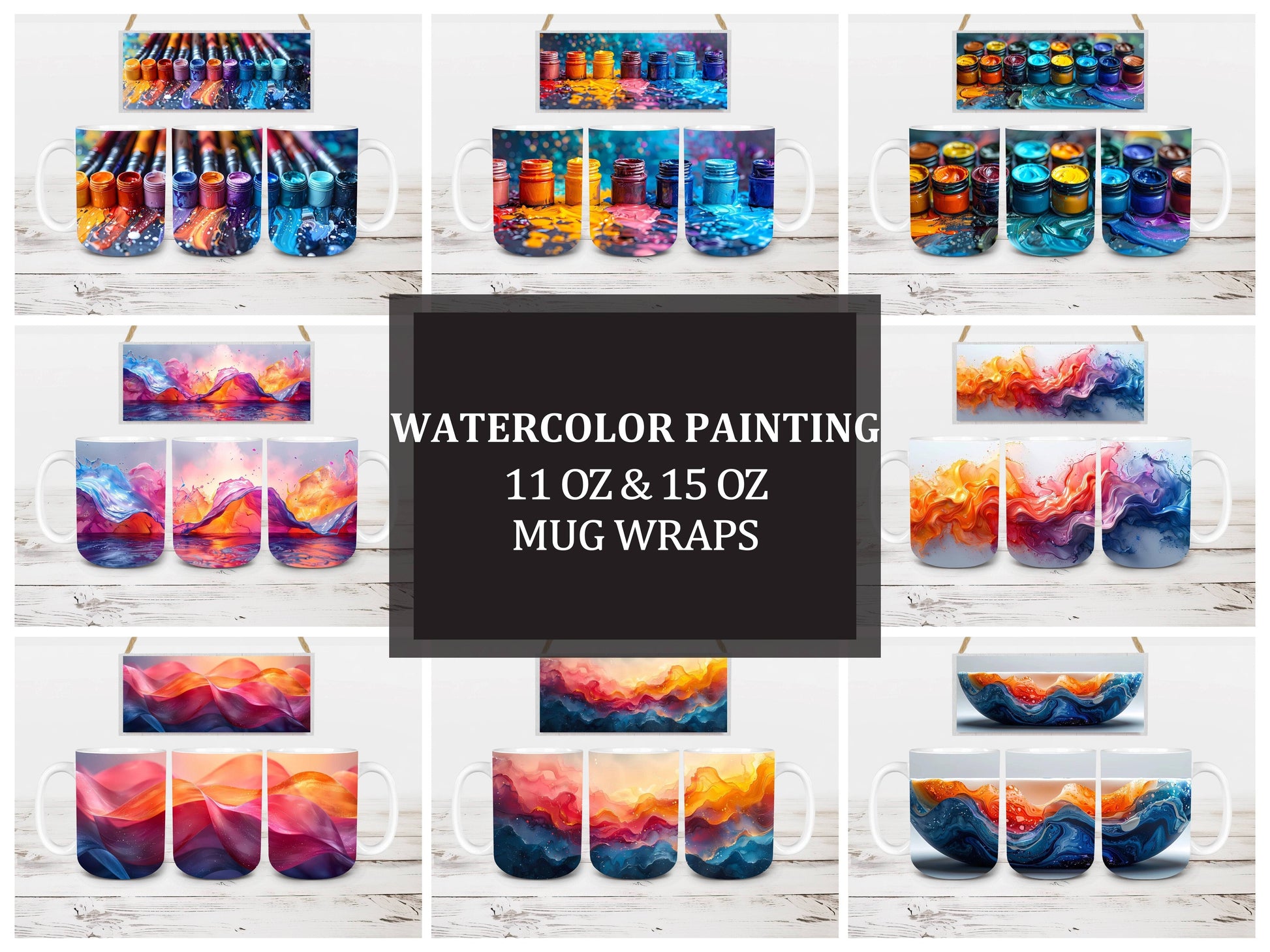 Watercolor Painting 1 Mug Wrap - CraftNest - Digital Crafting and Art