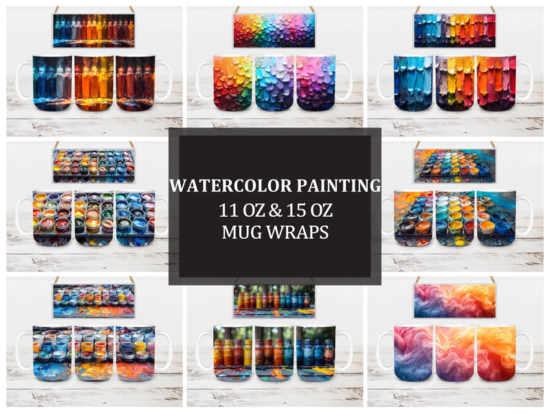 Watercolor Painting 2 Mug Wrap - CraftNest - Digital Crafting and Art