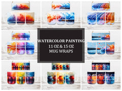 Watercolor Painting 4 Mug Wrap - CraftNest - Digital Crafting and Art